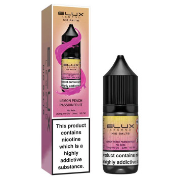 Lemon Peach Passionfruit 10ml Nic Salt E-Liquid by Elux available in 10 and 20mg in Ireland