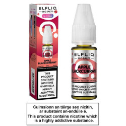 Elfliq Apple Blackcurrant Nic Salt E-Liquid 10ml bottle and box – authentic Elf Bar flavour